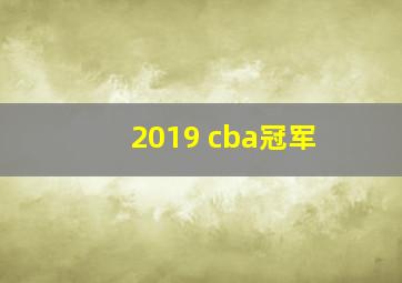 2019 cba冠军